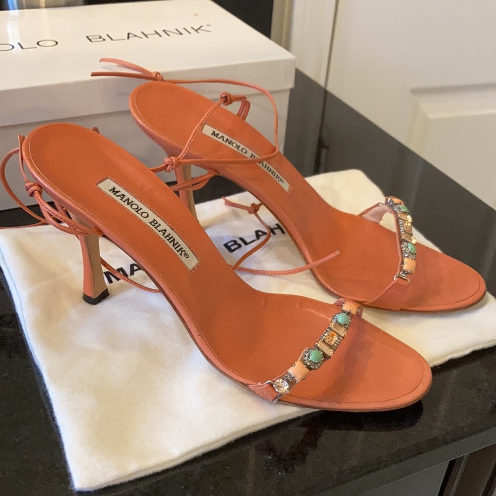 Manolo Blahnik anklet tie sandals